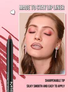 Misslyn Delineador de labios de larga duración, colores de labios ricos y de larga duración, lápiz labial de gel que se puede afilar, aplicación suave, acabado natural, se puede dar forma con un sacapuntas, maquillaje de labios natural muy pigmentado, suave y de larga duración