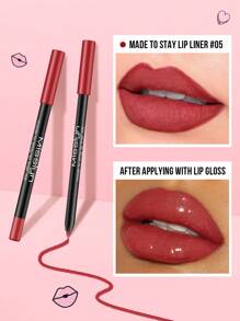 Misslyn Delineador de labios de larga duración, colores de labios ricos y de larga duración, lápiz labial de gel que se puede afilar, aplicación suave, acabado natural, se puede dar forma con un sacapuntas, maquillaje de labios natural muy pigmentado, suave y de larga duración