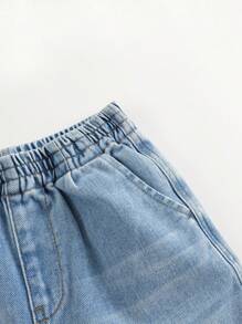 MARC&JANIE Young Boys' Casual Solid Color Straight Leg Jeans, Spring - Light Wash - View 4