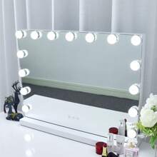 Extra Large 80cm Hollywood Light Up Mirror Vanity Make Up Mirror + 17 LED Bulbs With USB Charging - White - View 3