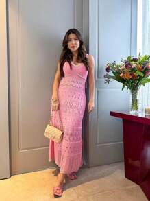 Women Dresses - Màu hồng gỉ - Xem 2