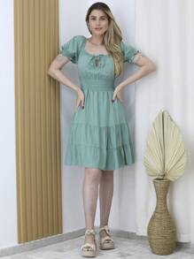 Women Dresses - Màu xanh Bạc hà - Xem 1