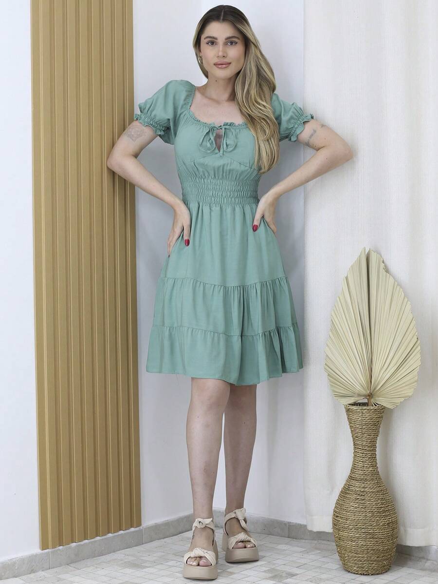 Women Dresses - Màu xanh Bạc hà - Xem 1