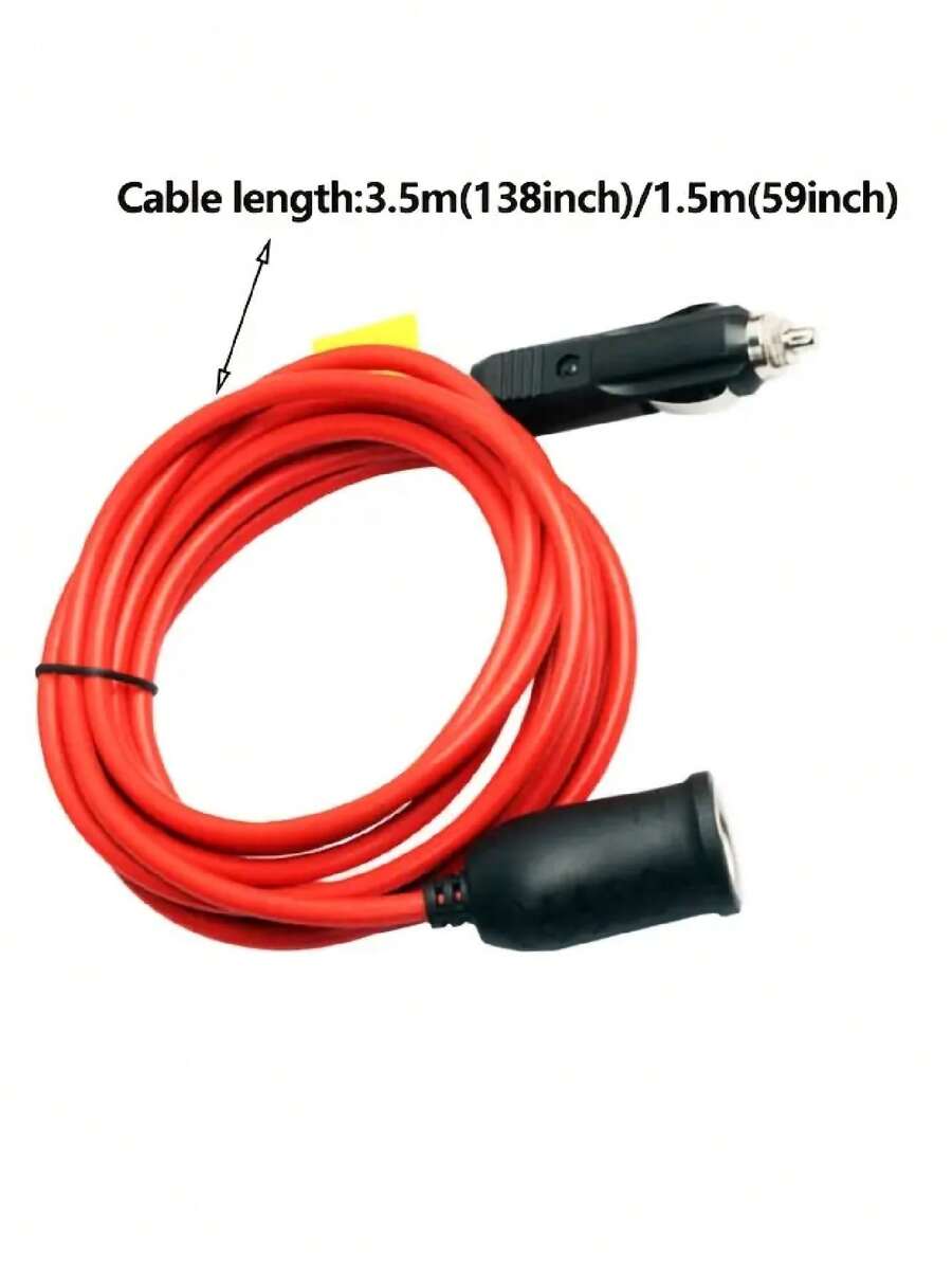 12v/24v汽車煙器插頭轉接線雄、雌接口,120w/10a重型延長線,兼容空氣壓縮機,冰箱,汽車吸塵器等 - 138-inch - 查看 1