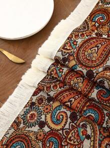 Miater 1條提織桌布配掛帶裝飾,波西米亞風格