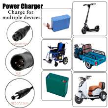 Duxwire 67.2v2a鋰電池充電器,歐盟標準適用於60v鋰電池包,電鋸,電單車,露營燈具配件,型號為航空插頭 - 黑色 - 查看 5