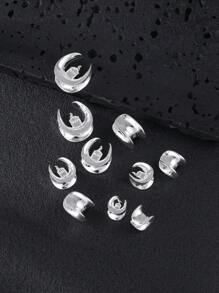SENLANSP 2pcs Unique Fashion Bird Ear Expander Ear Weight Stretchers Body Jewelry Earring Piercing Expanders Gauges - Silver - View 1
