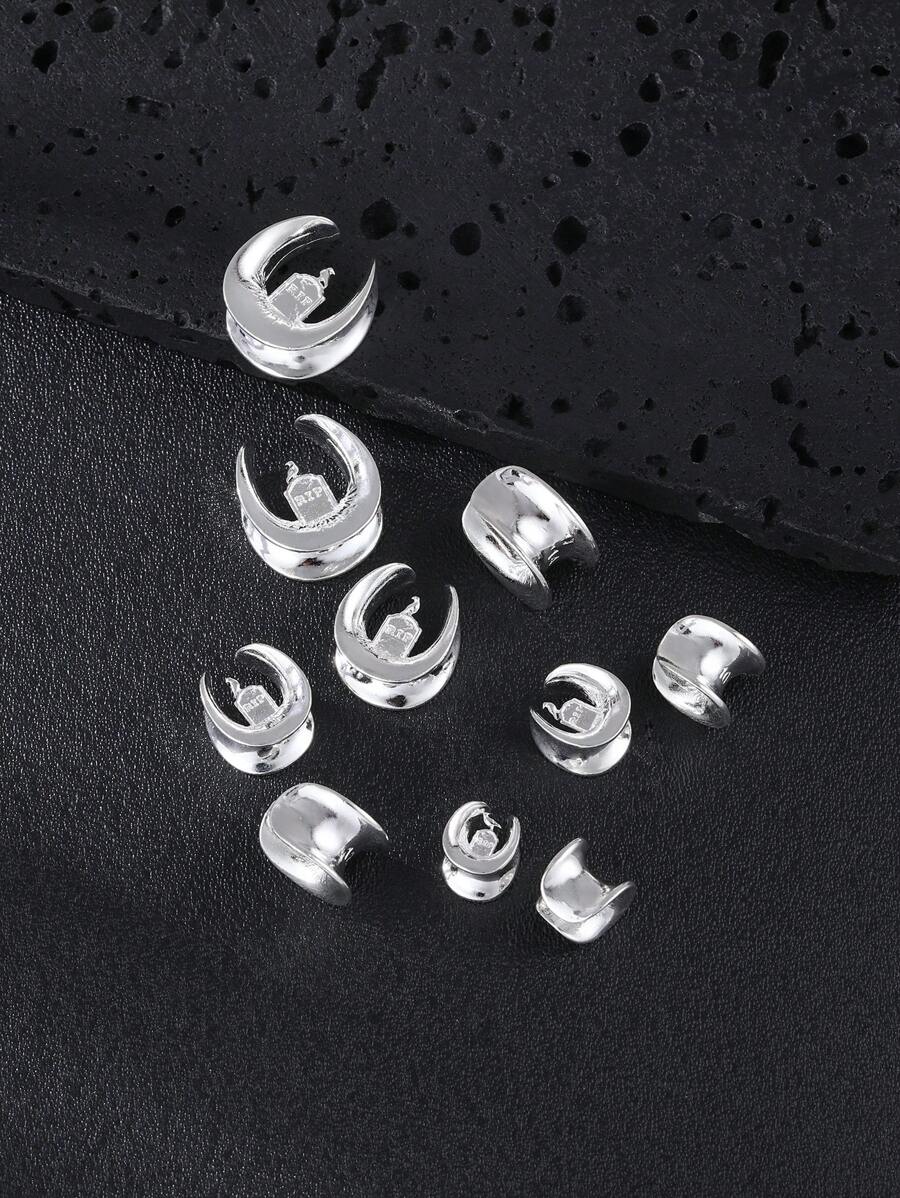 SENLANSP 2pcs Unique Fashion Bird Ear Expander Ear Weight Stretchers Body Jewelry Earring Piercing Expanders Gauges - Silver - View 1