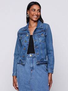 Women Denim Jackets & Coats - Rửa trung bình - Xem 2