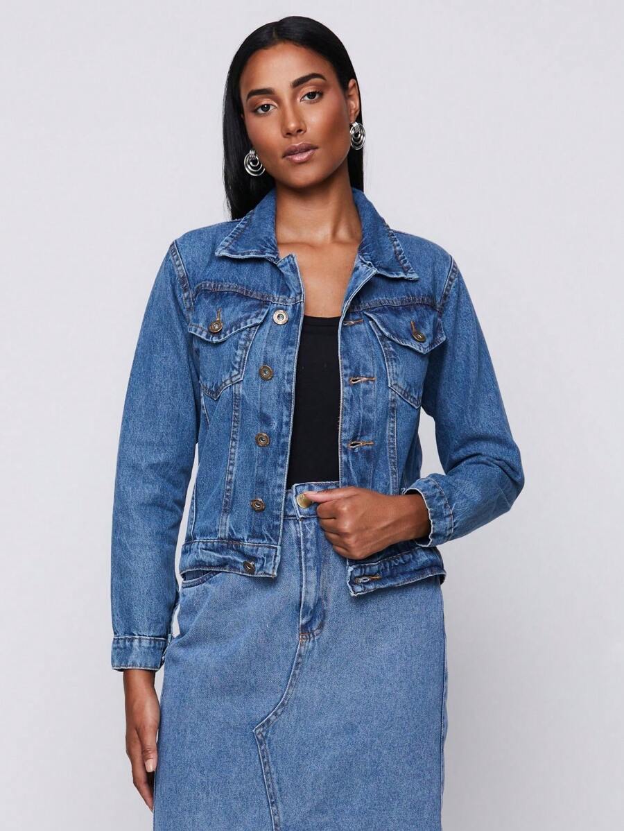 Women Denim Jackets & Coats - Rửa trung bình - Xem 1
