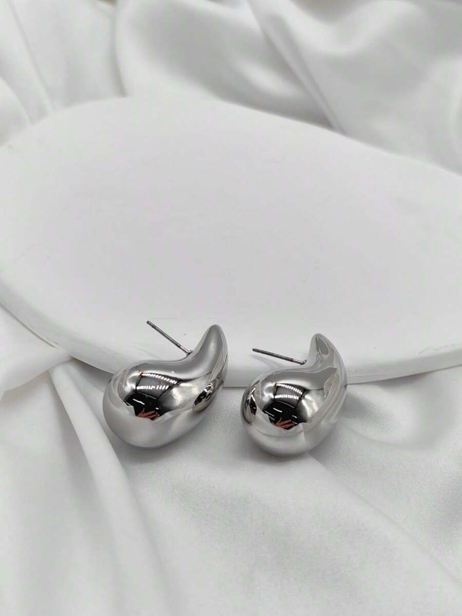 Stud Earrings - 銀色 - 查看 1