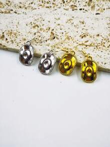 1pair Dallas   Cowboy Hat &Boots  Dangle Earring For Women,Retro Style - Antique Silver - View 3