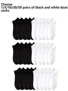 1/5/20/30/50 Pares De Calcetines De Barco Para Hombre Transpirables De Verano De Corte Bajo, Esenciales Para Viajes De Vacaciones, Calcetines Finos Desechables De Bajo Perfil Con Oferta Especial