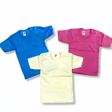 Set De 3 Playeras Manga corta y fabricados 100% en Algodón Para Bebé o niños de 0 hasta 36 meses - Rosa - Ver 1