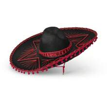 Mexican Sombrero Hat - Red - View 2