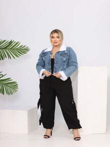 Women Denim Jackets & Coats - 中等水洗藍 - 查看 4