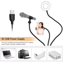 Aro Anillo De Luz Led Para Selfie Celular Telefono Color Negro - Blanco y Negro - Ver 4