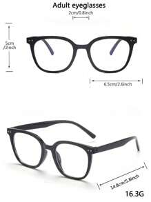 Men Square Frame Eyeglasses Clear Glasses - Black - View 5