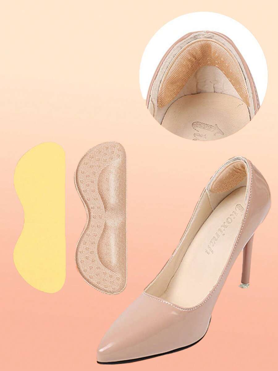 1pair Soft Sponge SelfAdhesive Heel Pad, Prevents Rubbing And Reduces