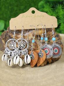 TopHanqi 12 cặp/bộ Boho Kỳ nghỉ Phong cách Phong cách cổ điển Màu Bạc Cổ / Bronze Hoa tai hợp kim Với Hình học Nhiều màu Kết cườm Tua Mặt dây chuyền Đối với phụ nữ , Thích hợp Đối với Bốn , Đúng mốt , Đơn giản Và Cá nhân hóa , Giảm béo Và Toàn trận - Nhiều màu - Xem 3