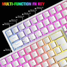 60% Gaming Mechanical Keyboards, 60% RGB Gaming Keyboard - White - View 4
