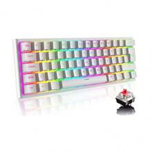 60% Gaming Mechanical Keyboards, 60% RGB Gaming Keyboard - White - View 1