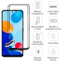 Capa Capinha Anti Impacto + Película Protetora de Vidro Temperado 3D Para Redmi Note 11 Pro Tela De 6.67 Polegadas - Transparente - Visão 5