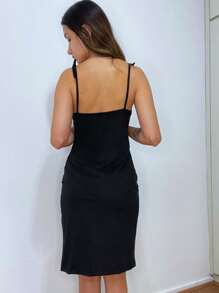 Vestido Midi de Festa Casual Fenda na Perna Cavado Midi Alça Elegante Regulável Sexy Chic Decote Degagê Luxo Vestido Ajustável Formatura It girl Vermelho Cereja Vestido Branco Vestido Preto Old Money Moda Gringa Aesthetic Casamento Look