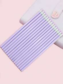 返校季禮物,5入組紫色三角形hb鉛筆,有馬卡龍色彩,提供橡皮擦、素描和繪畫等功能,適用於小學生寫作和考試 - 紫色 - 查看 5