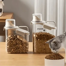 1 件寵物食品收納容器真空密封、密封防潮分隔收納箱、大容量狗/貓食品收納箱 - 白色 - 查看 1