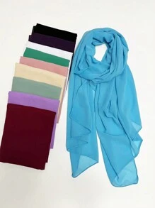 Khăn choàng thời trang bằng vải voan mỏng dành cho nữ, khăn choàng, khăn tắm biển, khăn trùm đầu chống nắng, thích hợp sử dụng hàng ngày Bandana, dây buộc tóc, dây buộc đầu lý tưởng để tô điểm cho vẻ ngoài của bạn vào dịp Giáng sinh, mùa đông, mùa thu - Nhiều màu - Xem 12