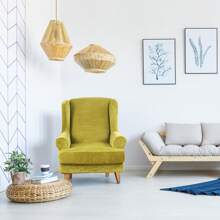 Wing Chair Covers Stretch 2Pcs/Set Wingback Armchair Chair Cover Slipcover Sofa Protector For Home Decoration - Mustard Yellow - View 5