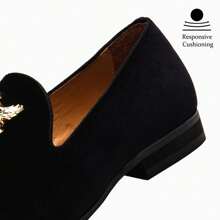 Men Loafers Velvet Loafers Shoes And Wedding Shoes For Men Party Shoes - màu đen - Xem 4