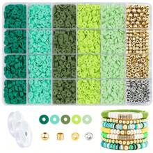 2000+Pcs Clay Beads Bracelet Kit With 160+Pcs Spacer Beads CCB Round Beads Flower Beads, Crystal Elastic Thread, Unique Colors Pink Blue Purple Green Friendship Bracelet Making Set For DIY Jewelry Making Craft Suppories Gift Valentines