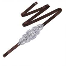 1pc Handmade Rhinestone Wedding Dress Belt, Bridal Crystal Waist Accessory, Perfect For Wedding And Evening Party - S76 - View 11