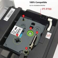 Label Tape Compatible With Brother P Touch Label Tape TZe-231 TZ-231 Standard Laminated Tape For PT-D200 PT-D210 PT-H110 PT-D600 Label Makers - 0.47" X 26.2"(12 Mm X 8 M), Black On White