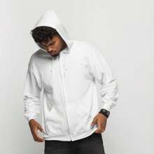 Men Zip-Up Hoodies - 白色 - 查看 4