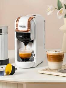 Cafelffe咖啡機4合1膠囊咖啡機,19巴全自動小型家用0.6l可拆卸水箱,兼容通用1450w咖啡膠囊 - 白色 - 查看 9