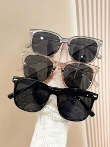 3 Pairs Unisex Full Frame Fashion Eyeglasses, Suitable For Beach, Decor And Daily Matching - Multicolor - View 1