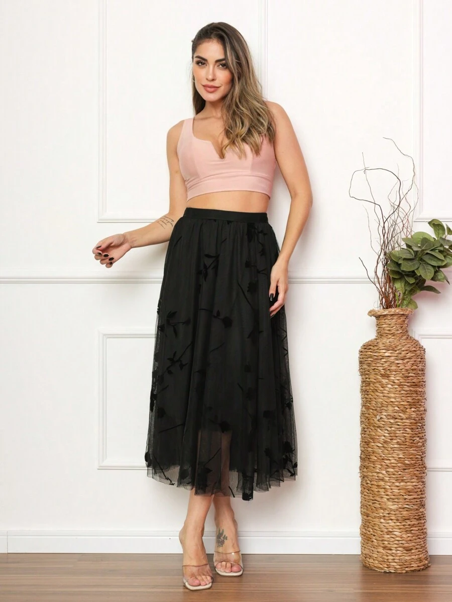 Women Skirts - 黑色 - 查看 1