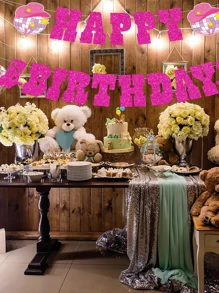 1 pieza Decoración de estilo vaquera del oeste para cumpleaños feliz, pancarta con brillo, botas y sombrero vaqueros, guirnalda floral con bola de discoteca adecuada para fiesta de discoteca, cumpleaños de niña, despedida de soltera