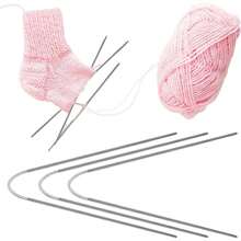 3pcs Circular Knitting Needles, Soft Flexible Straight Knitting Needles (3/3.5/4mm) Silver Circular Knitting Needle For Socks - Silver - View 6