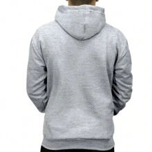 Men Zip-Up Hoodies - 灰色 - 查看 3