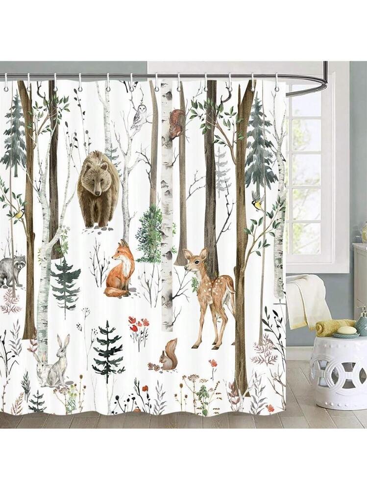 Miffrank Tenda Doccia Rustica Floreale Grigia - 183x183 Cm, Tessuto Poliestere, Con 12 Ganci In Acciaio Inox