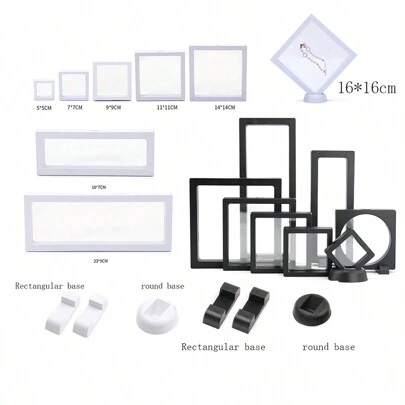 PE Phim ảnh Hộp thu nạp trang sức 3D Đóng gói Loại vỏ Đá quý Đứng Nổi Khung trang trí Màng Tay Vòng đeo tay Nhẫn Hoa tai Trụ Dây chuyền Kệ trưng bày Hộp trữ Chống oxy hóa Đình chỉ Đàn hồi Hộp