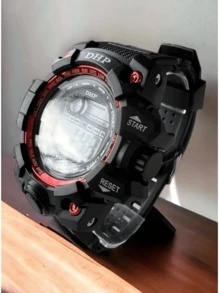 DHP Digital MEN'S Watch With Military LED, Waterproof. - Red - View 1