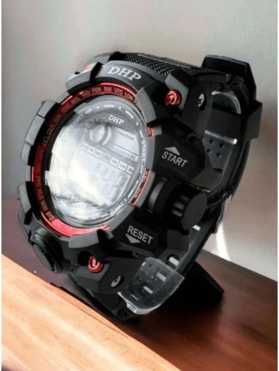 DHP Digital MEN'S Watch With Military LED, Waterproof. - Red - View 1