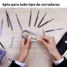 Kit Ganzuas Cerrajero Ganzuas Lishi Multipunto Candado 27pz Kit De Entrenamiento Para Selección De Cerraduras Para Uso Domiciliario - Plateado - Ver 2