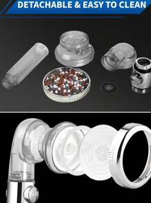 Filtered Shower Head For Hard Water With Stop, High Pressure 4-Mode Shower Heads Built-In Power Spray To Clean Corner, Tub & Pets, Water Softener Handheld Shower To Remove Chlorine & Fluoride