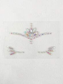 1 Sheet Glow In The Dark Jewelry Sticker Bling Face Jewelry Body Rhinestones Luminous Music Carnival Party Makeup